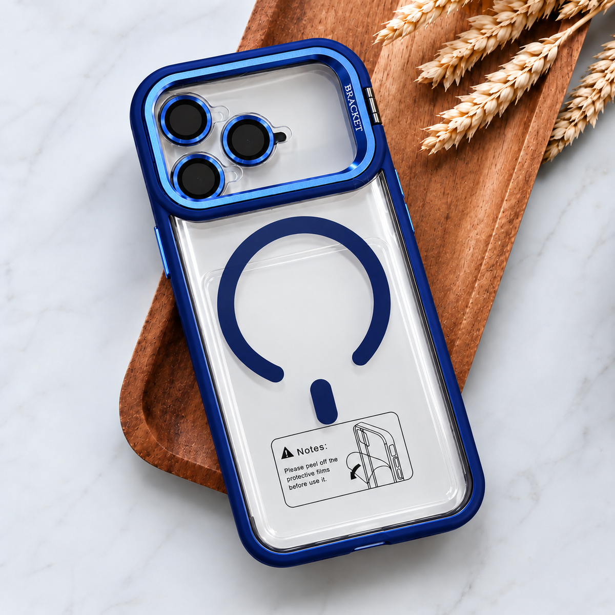 LK-T02 - Trasparente Blu con Copri Fotocamera - Cover MagSafe