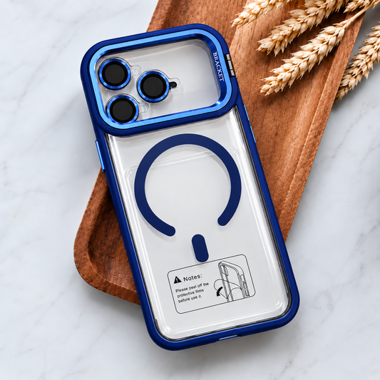 LK-T02 - Trasparente Blu con Copri Fotocamera - Cover MagSafe