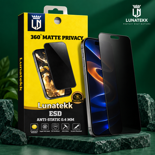 Pellicola Protettiva Schermo Matte Privacy ESD 360° Lunatekk