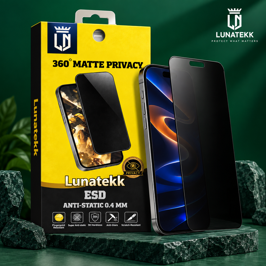 Pellicola Protettiva Schermo Matte Privacy ESD 360° Lunatekk