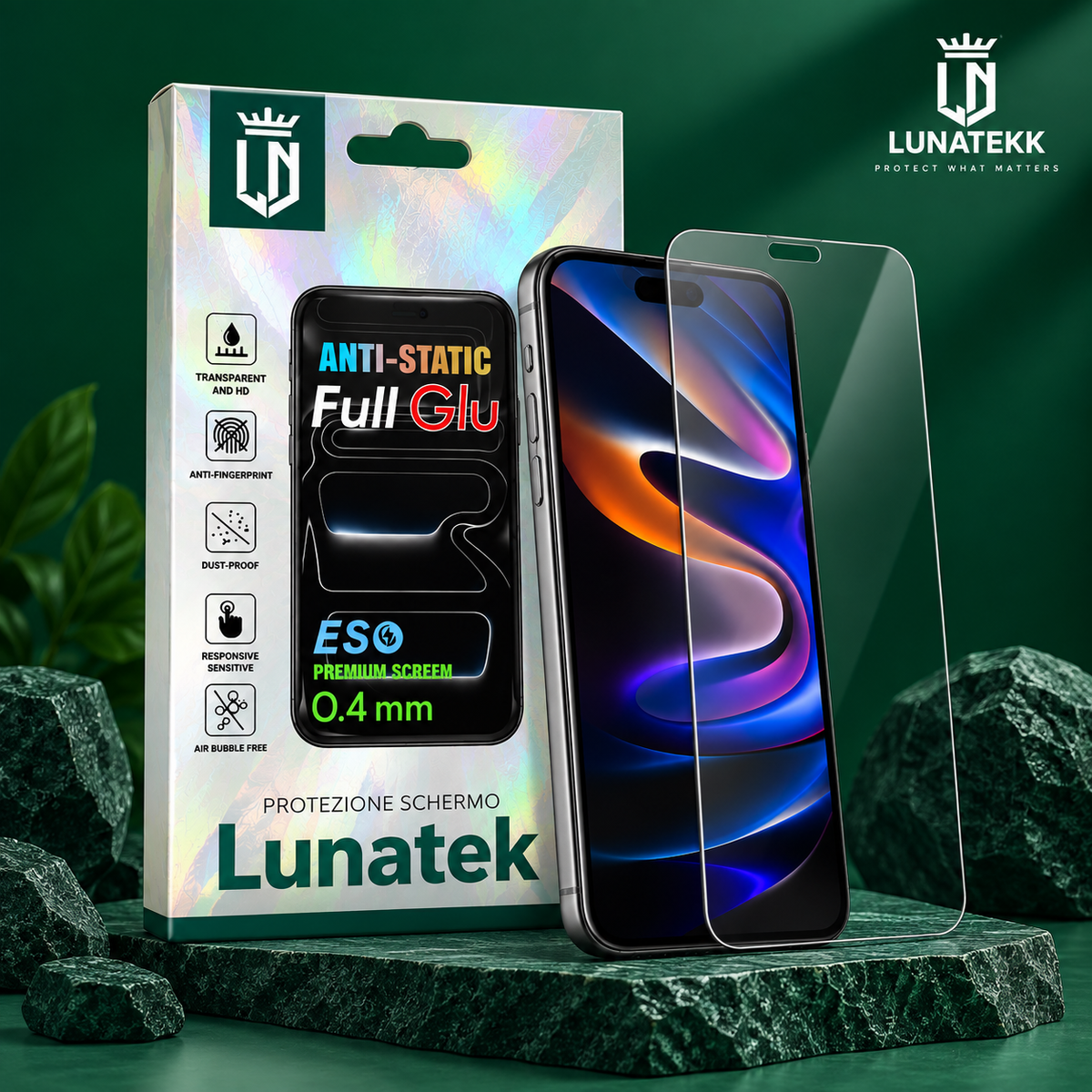 Vetro Temprato Anti-Statico Privacy ESD Lunatekk 0,4 mm