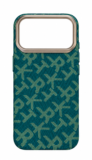 LK-A04 - Fibra Aramidica Verde Acqua Monogramma - Cover Premium