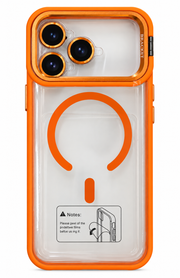 LK-T04 - Trasparente Arancione con Copri Fotocamera - Cover MagSafe