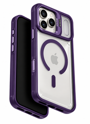 LK-T07 - Trasparente Viola con Copri Fotocamera - Cover MagSafe