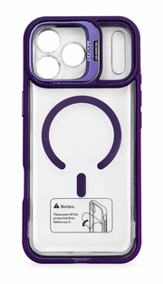 LK-T07 - Trasparente Viola con Copri Fotocamera - Cover MagSafe