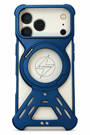LK-B04 - Bumper Metallo Blu con Supporto - Cover Aperta