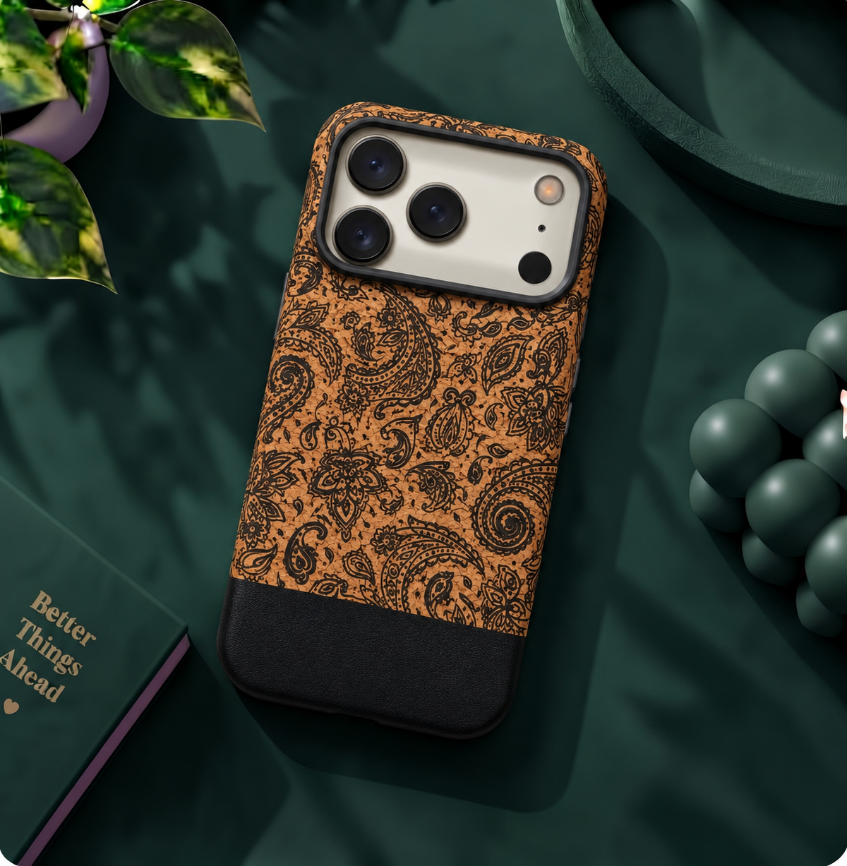 LK-S03 - Sughero Paisley Nero - Cover Artigianale