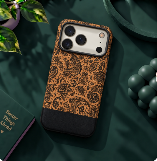 LK-S03 - Sughero Paisley Nero - Cover Artigianale