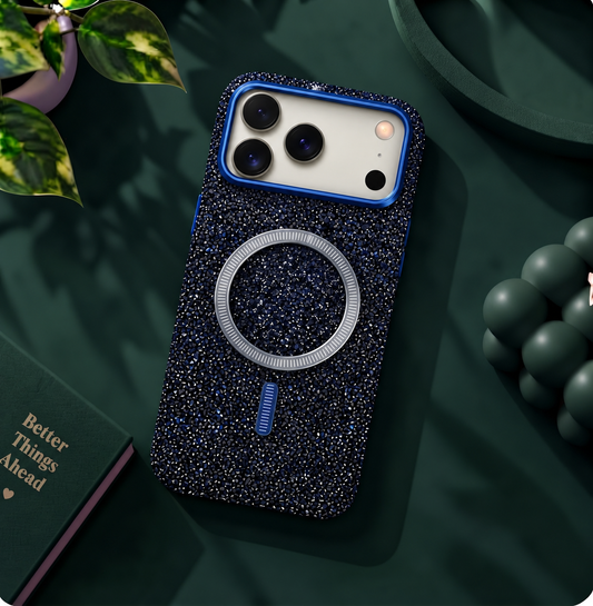 K-G02 - Glitter Blu MagSafe - Cover Brillante