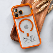 LK-T04 - Trasparente Arancione con Copri Fotocamera - Cover MagSafe