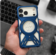 LK-B04 - Bumper Metallo Blu con Supporto - Cover Aperta