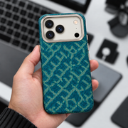 LK-A04 - Fibra Aramidica Verde Acqua Monogramma - Cover Premium