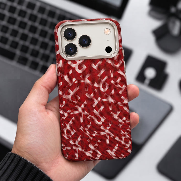 LK-A05 - Fibra Aramidica Rossa Monogramma - Cover Premium