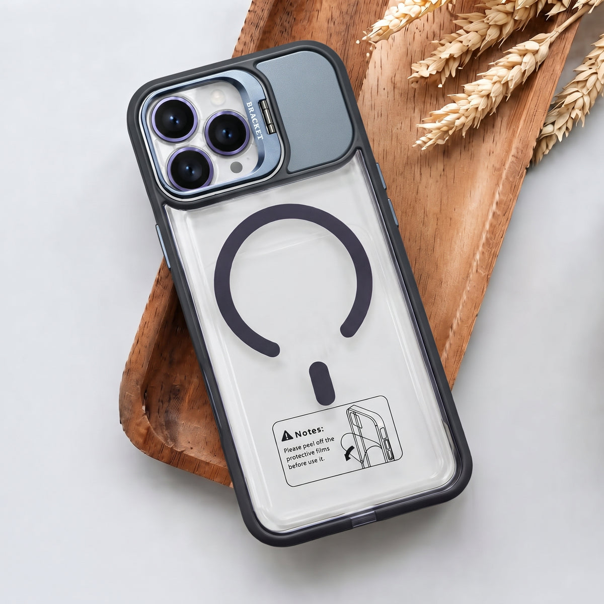 LK-T05 - Trasparente Grafite con Copri Fotocamera - Cover MagSafe