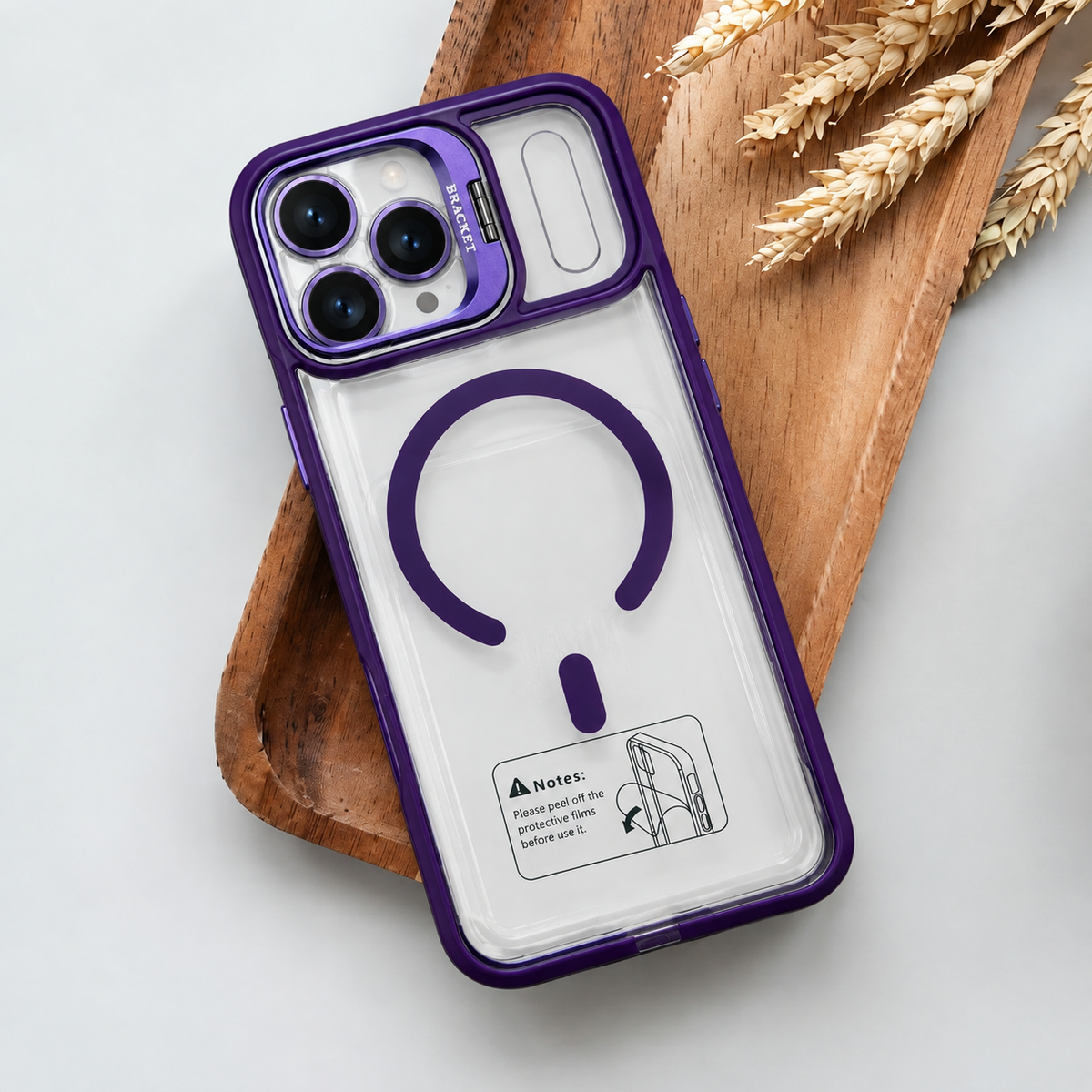 LK-T07 - Trasparente Viola con Copri Fotocamera - Cover MagSafe